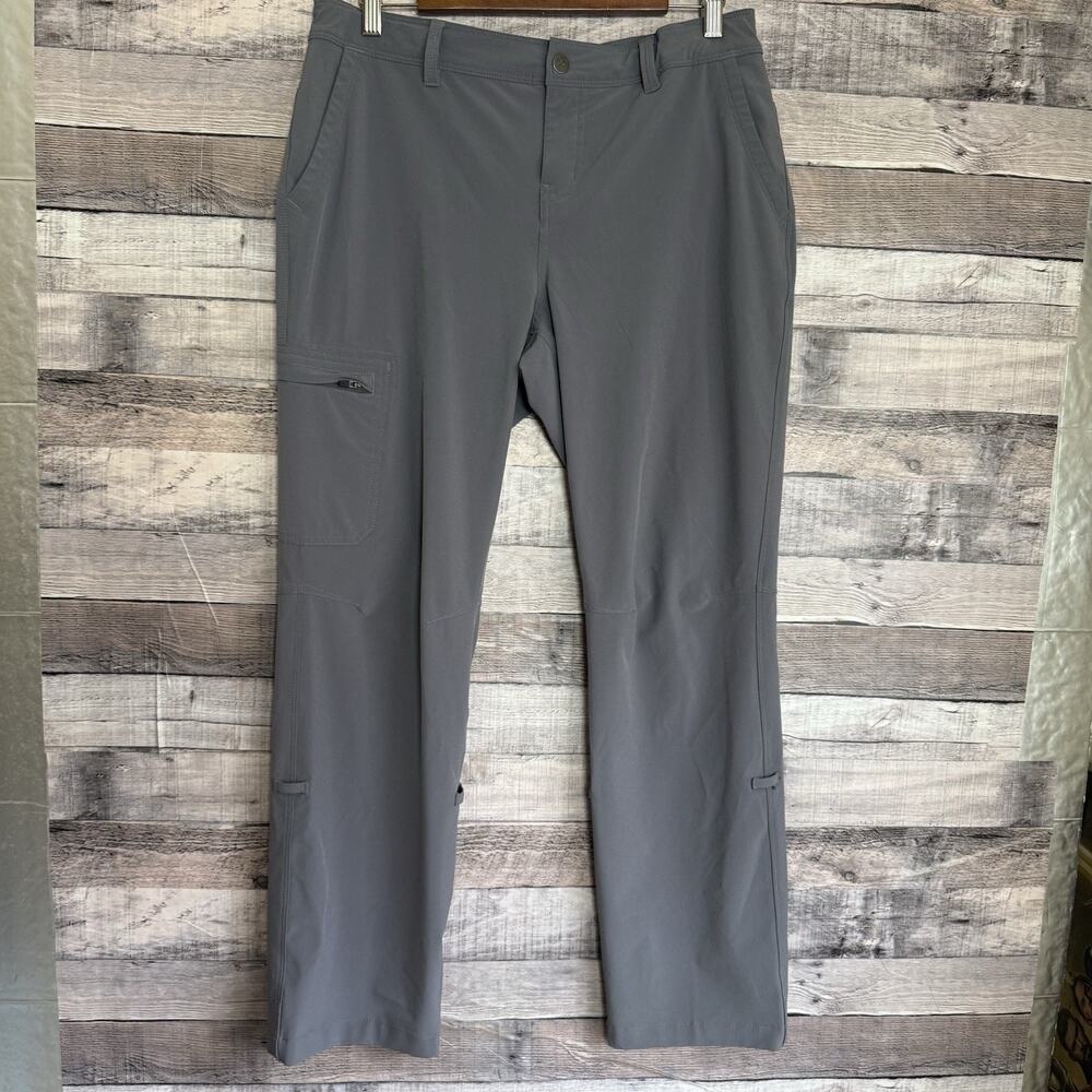 REI Co-Op Kornati Roll Up Pants Women 10 Petite Zip Cargo Stretch Hiking Gray